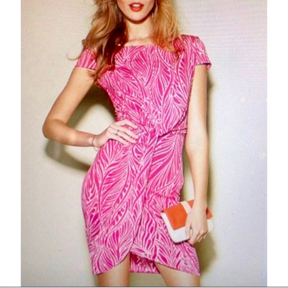 Victorias Secret stretch dress hot pink with gold zipper, size medium - Picture 1 of 10
